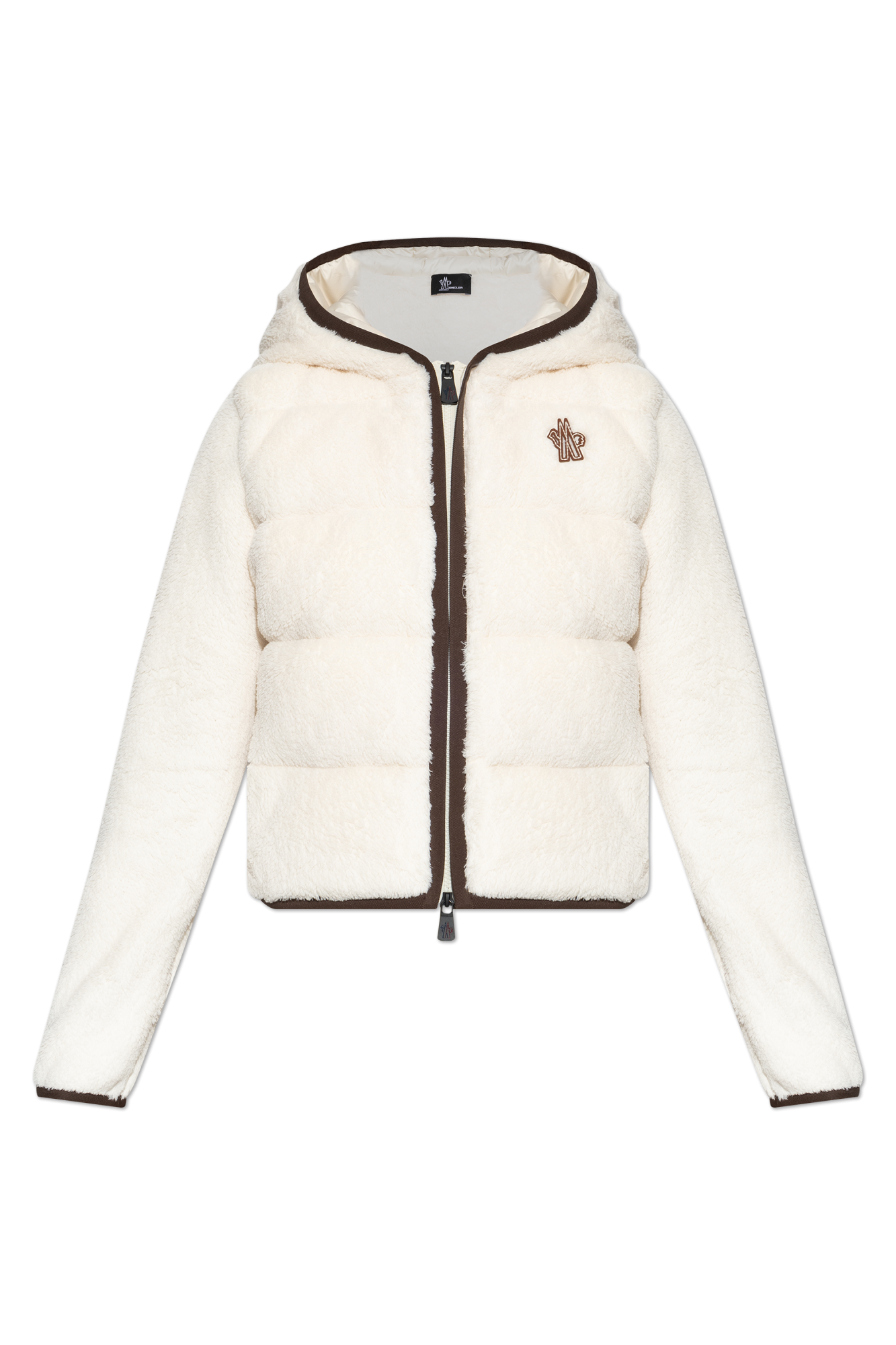 【高級感】MONCLER パイル地 パーカー 白×ゴールド White Padded Zip-Up Hoodie - Sweatshirts for Women | Moncler HK